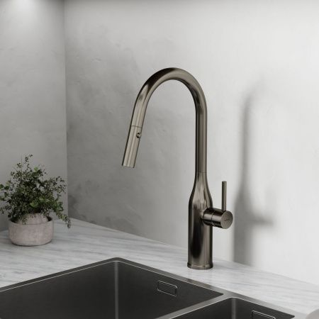 Смеситель для кухни Sancos Grand SC4002GG на мойку вороненая сталь