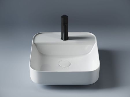 Раковина из сантехнического фарфора Ceramica Nova ELEMENT CN5014 40х40 накладная цвет белый 1 отверстие под смеситель