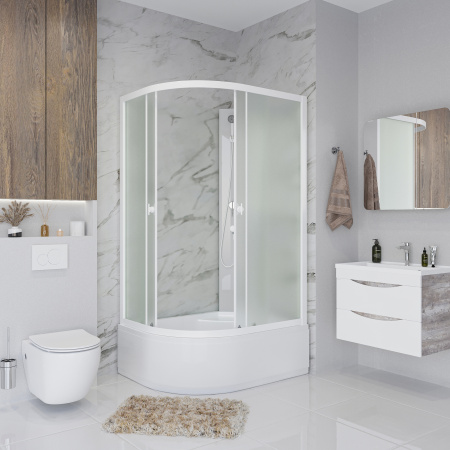 Душевая кабина Niagara Promo P100/80/40R/MT/BK 100х80 асимметричная без крыши ориентация правая