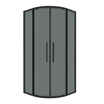 Душевой уголок Grossman Cosmo 301.K33.02.9090.21.10 90х90 стекло тонированное профиль черный матовый без поддона