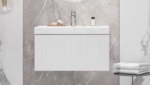 Тумба под раковину Velvex COMPO tp.COM.9696.70.1Y белый глянец 69х39х34 подвесная цвет белый - фото 2