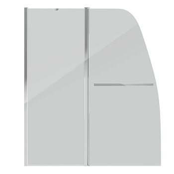 Душевая шторка на ванну Grossman GR-100/2 120х140 стекло прозрачное профиль хром ориентация универсальная