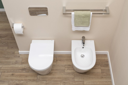 Унитаз приставной Aquanet Atago Atago 2.0 F белый с сиденьем микролифт безободковый каскадный смыв