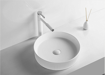 Раковина из сантехнического фарфора Cerutti SPA CR8010 41х41 накладная цвет белый без отверстий под смеситель