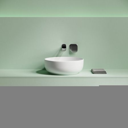 Раковина из сантехнического фарфора Ceramica Nova TAYCAN CN12003 40х40 накладная цвет белый без отверстий под смеситель