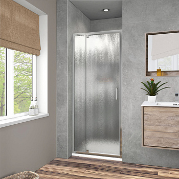 Душевая дверь Vincea Intra VDP-1I8090CH 90х190 стекло текстурное профиль хром глянцевый