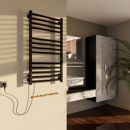 Полотенцесушитель Altasan АрмадаПроф АрмадаПрофР10050ЧМ подвесной 53х101 электрический черный муар - фото 3