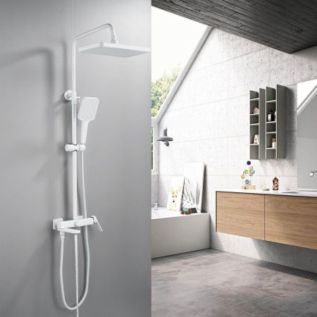 Душевая стойка Raffine F3699C настенная цвет белый