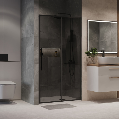 Душевая дверь Niagara Nova NG-85-14TB 140х195 стекло тонированное профиль черный матовый - фото 3