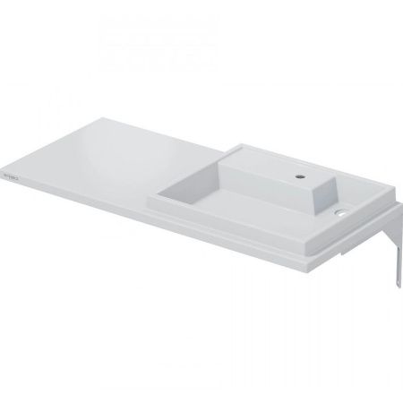 Раковина из искусственного камня СанТа Юпитер 900132 110х50 над стиральной машиной цвет белый 1 отверстие под смеситель