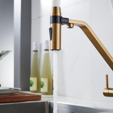 Смеситель для кухни Shevanik S278G на мойку золото