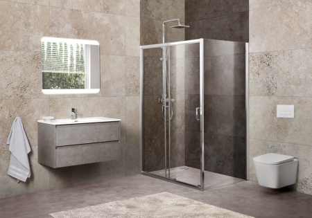 Душевой уголок BelBagno UNIQUE UNIQUE-AH-1-110/125-90-C-Cr стекло прозрачное 5 мм
