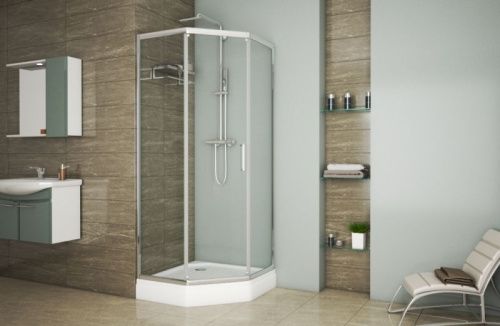 Душевой уголок Bravat Line BS090.6115A 90х90 стекло прозрачное профиль хром без поддона - фото 2