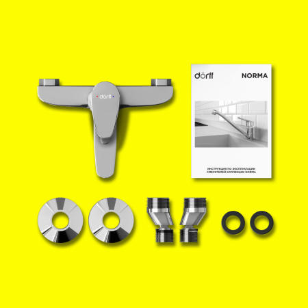 Смеситель для ванны и душа Dorff Norma D1010000 настенный хром без термостата