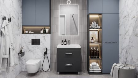 Тумба под раковину Velvex ORLANDO tnORL.70-232 70х40 напольная цвет серый