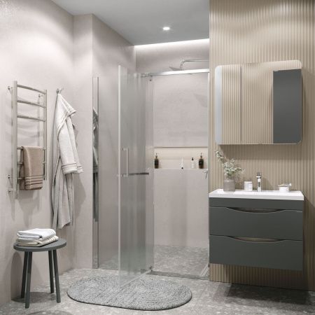 Душевая дверь Grossman Pragma 100.K33.03.110.10.02 110х195 стекло текстурное профиль хром