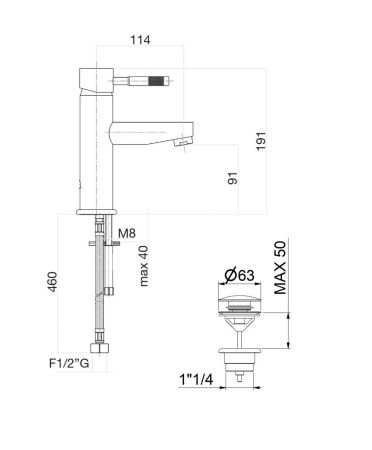 Смеситель Fiore Xenon 44NN5271 на раковину черный
