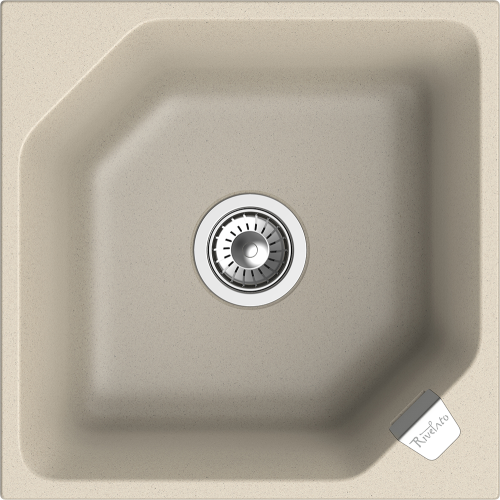 Кухонная мойка Rivelato LOCUS LS-50 beige scuro 50х50 цвет темно-бежевый - фото 2