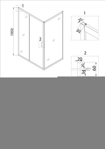 Душевой уголок Niagara Nova NG-62-12A-A70 120х70 стекло прозрачное профиль хром без поддона - фото 5