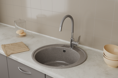 Смеситель для кухни Rush Siple SI7335-60Grey на мойку хром - фото 3