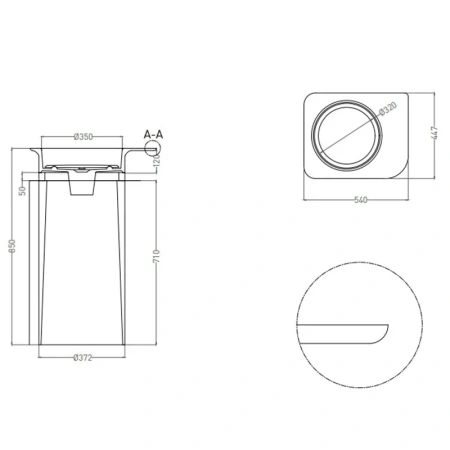Раковина из искусственного камня S-Stone Salini NINFEA 130221M 50х40 напольная цвет белый без отверстий под смеситель