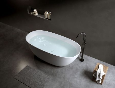 Ванна из искусственного камня Timo SATU SATU1650 165х80 отдельностоящая овальная