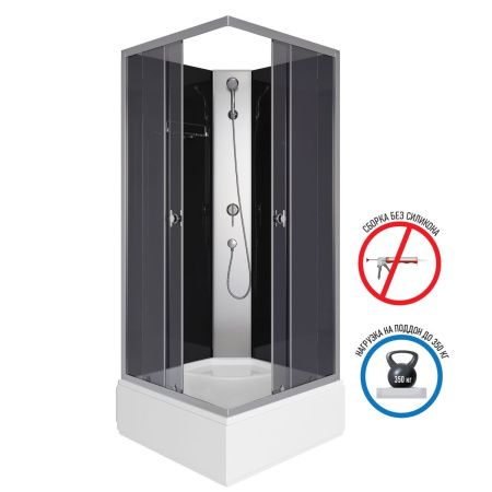 Душевая кабина Niagara Eco E90/26Q/TN/BK 90х90 квадратная без крыши ориентация универсальная