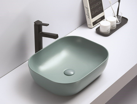 Раковина из санфаянса CeramaLux 78104MLG-6 51х41 накладная цвет зеленый