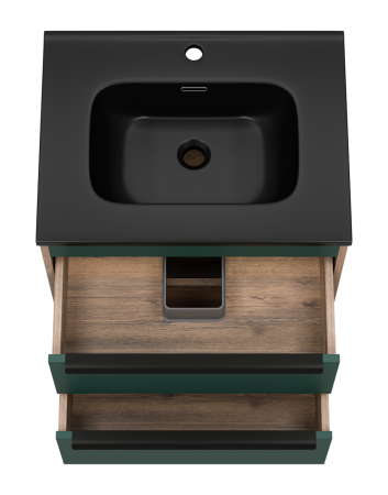 Тумба под раковину Brevita Greenwood GRE-09060-0802Я 60х50 подвесная цвет зеленый/коричневый