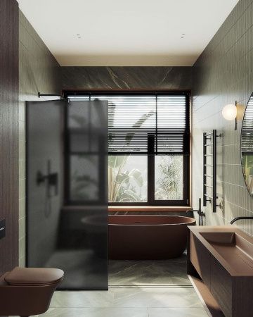 Душевая перегородка Maybah Glass MGD-687-6у 120х195 стекло тонированное профиль черный