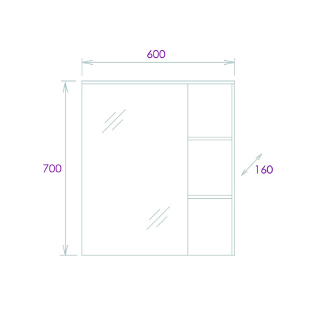 Зеркало-шкаф Onika Легран 206071 60х16х70 подвесной