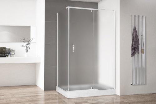 Душевой уголок Royal Bath HPV RB8140HPV-C 140х80 стекло матовое профиль белый с поддоном
