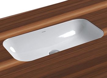 Раковина из сантехнического фаянса Azzurra Glaze GLLT06938000BI (GLZ 69x38/SP bi) 70х40 встраиваемая цвет белый без отверстий под смеситель