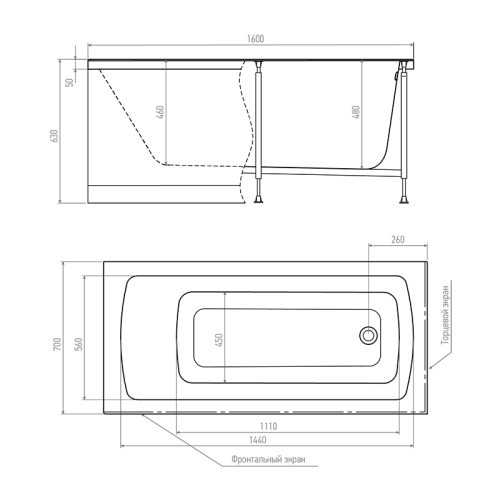 Ванна акриловая Timo RITTA RITTA1670-KT16-SPV1505-FP16H-TP70H 160х70 пристенная прямоугольная с каркасом - фото 2 Ванна акриловая Timo RITTA RITTA1670-KT16-SPV1505-FP16H-TP70H 160х70 пристенная прямоугольная с каркасом - фото 2