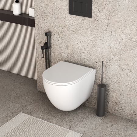 Унитаз подвесной Grossman Торнадо GR-4455SQC белый глянцевый с сиденьем микролифт безободковый смыв торнадо