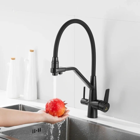 Смеситель для кухни Rose R558H на мойку черный