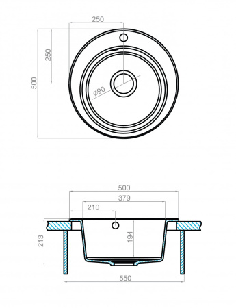 Кухонная мойка Aquaton Шелли 1A734732SS240 50х50 цвет белый
