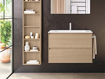 Тумба под раковину Berloni Bagno WAKBS2CHDIC 1428 80х46х55 подвесная цвет бежевый