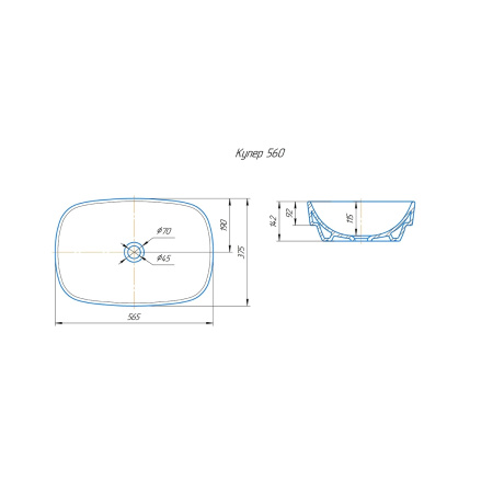 Раковина из санфаянса СанТа Купер56 56х38 накладная цвет белый