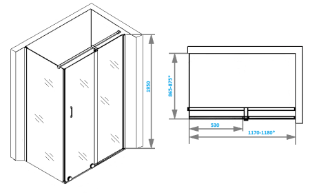 Душевой уголок Cerutti SPA PREMIATA 120-8 120х90 стекло прозрачное профиль хром глянцевый без поддона