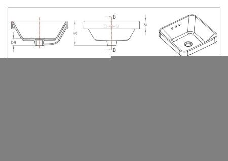 Раковина из сантехнического фарфора Bravat C22327W-ENG 40х40 накладная цвет белый без отверстий под смеситель