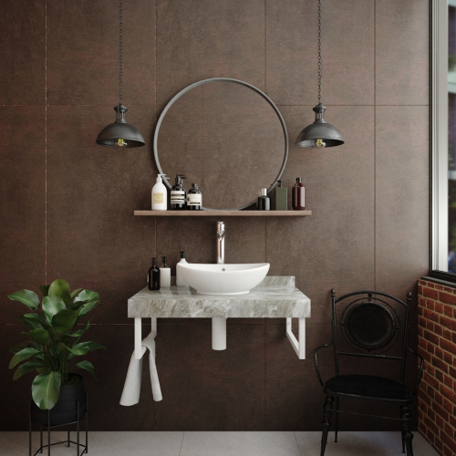 Столешница Teymi Helmi T150208 80х50 подвесная цвет серый - фото 3