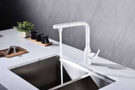 Смеситель для кухни Paulmark VIPER Vi213105-WH на мойку белый