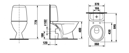 Унитаз-компакт напольный с бачком Jika Baltic 8242860002429 белый без сиденья каскадный смыв