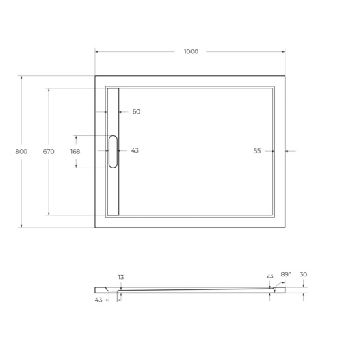 Душевой поддон Cezares TRAY-AS-AH-100/80-30-W 100х80 искусственный мрамор белый - фото 2
