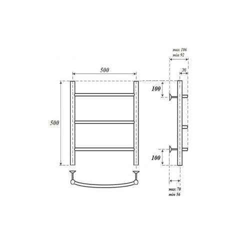 Полотенцесушитель Point Афина PN04155E электрический хром - фото 2