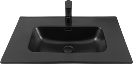 Раковина керамическая Aquanet Flat 00329254 71х47 полувстраиваемая цвет черный 1 отверстие под смеситель