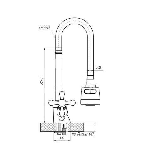 Смеситель для кухни Сантаком StOmega 4411 на мойку хром - фото 3
