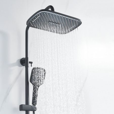 Душевая стойка Shevanik S4136H настенная цвет черный