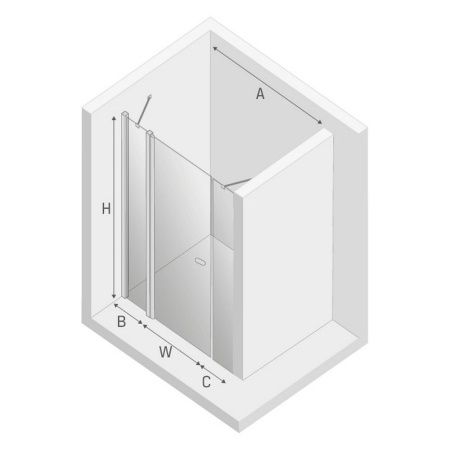 Душевая дверь New Trendy NEW SOLEO PLUS D-0175A 150х195 стекло прозрачное профиль хром